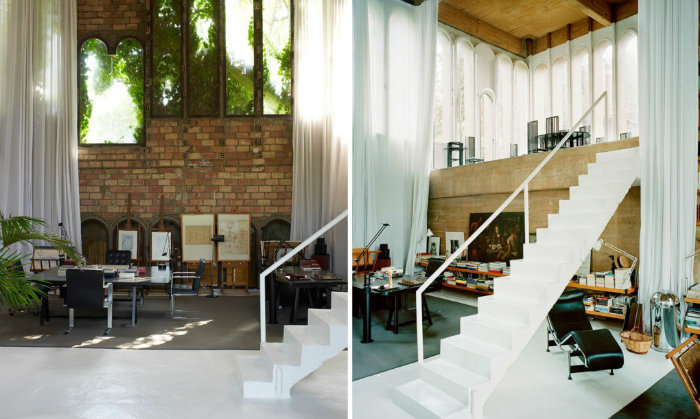 Σε όλες τις εσωτερικές σκάλες προτιμήθηκε το λευκό χρώμα ως μινιμαλιστικό σχόλιο στον βιομηχανικό χαρακτήρα του κτηρίου.
