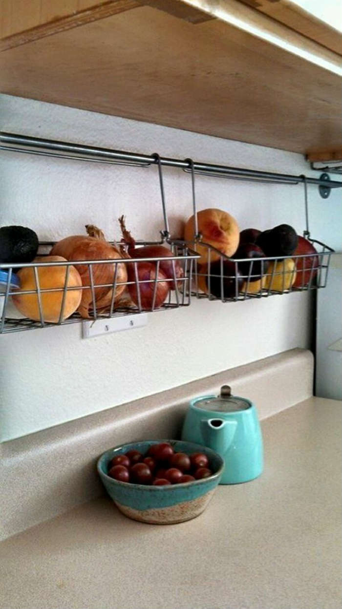 καλάθια φρούτων κάτω από τα ντουλάπια
