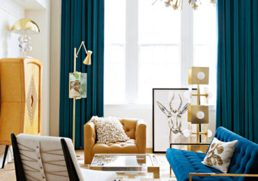 μπλε κουρτινες