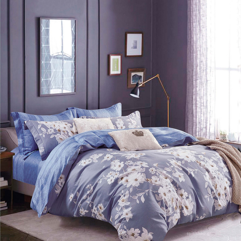 Η μαλακή αίσθηση στα σεντόνια της Rythmos θα σας προσφέρουν ένα εξαιρετικό αίσθημα κατά τη διάρκεια του ύπνου σας και τα φλοράλ τους σχέδια σε μπλε χρωματισμούς θα ανακαινίσουν την όψη της κρεβατοκάμαράς σας.