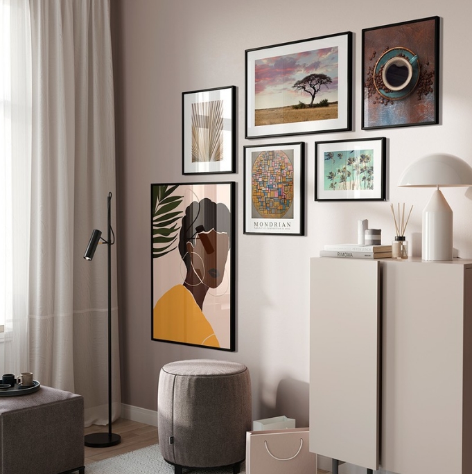gallery wall ποστερς posters ποστερ σετ sticky σκανδιναβικο στυλ διακοσμηση σαλονι εθνικ ποστερ γηινα χρωματα αφρικη