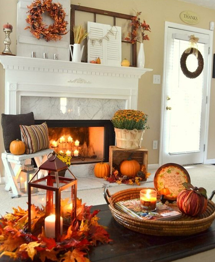 φθινοπωρινη διακοσμηση σαλονι