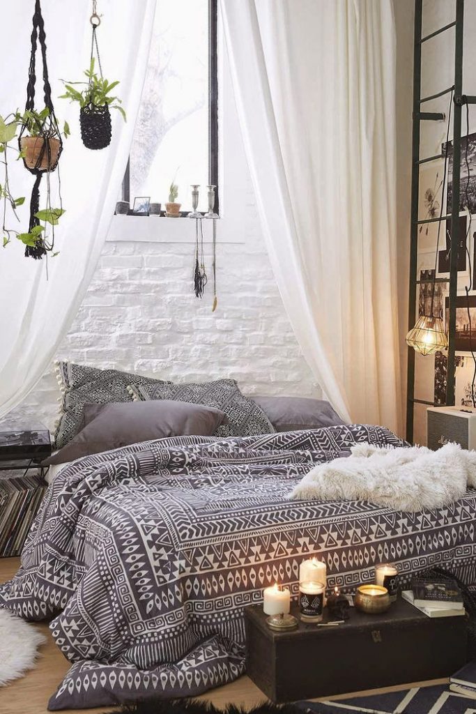 boho κρεβατοκαμαρα bohemian