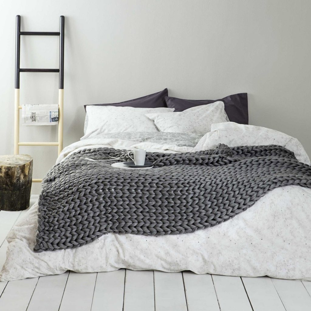 πλεκτη κουβερτα μαλλινη