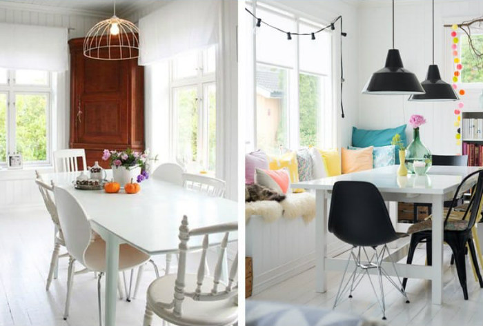 Βάψτες όλες άσπρες ή μαύρες και θα καμουφλάρεις τις μεγάλες διαφορές μεταξύ καρεκλών.