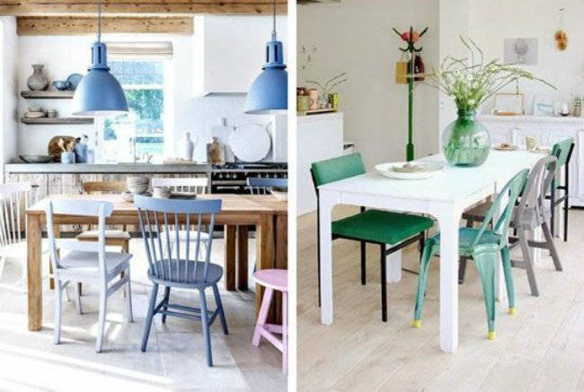 Μικρές διαφορές, μένοντας στην ίδια χρωματική οικογένεια. Πριν αποφασίσεις το νέο χρώμα, λάβε υπ' όψιν τους τοίχους και τα φωτιστικά!