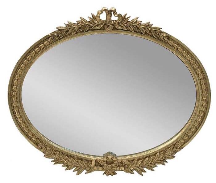 καθρεπτης χρυσος επιτοίχιος κλασσικος αντικε οβαλ