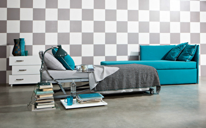 καναπές κρεβάτι μπλε