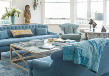 σαλόνι εξοχικού μπλε