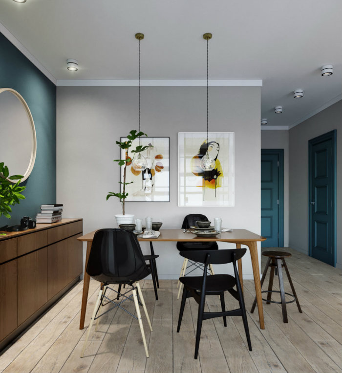 τραπεζαρία είσοδος και μπάνιο