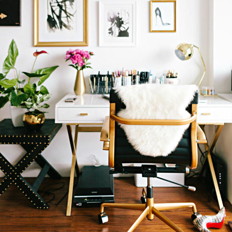 γραφειο λευκο χρυσο