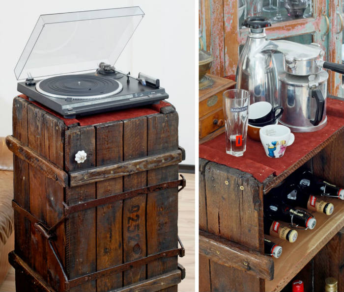 vintage κιβώτιο μίνι μπαρ