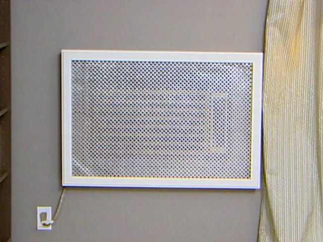 κάλυψε τον εξαερισμό με ταπετσαρία με υφή ή μοτίβο