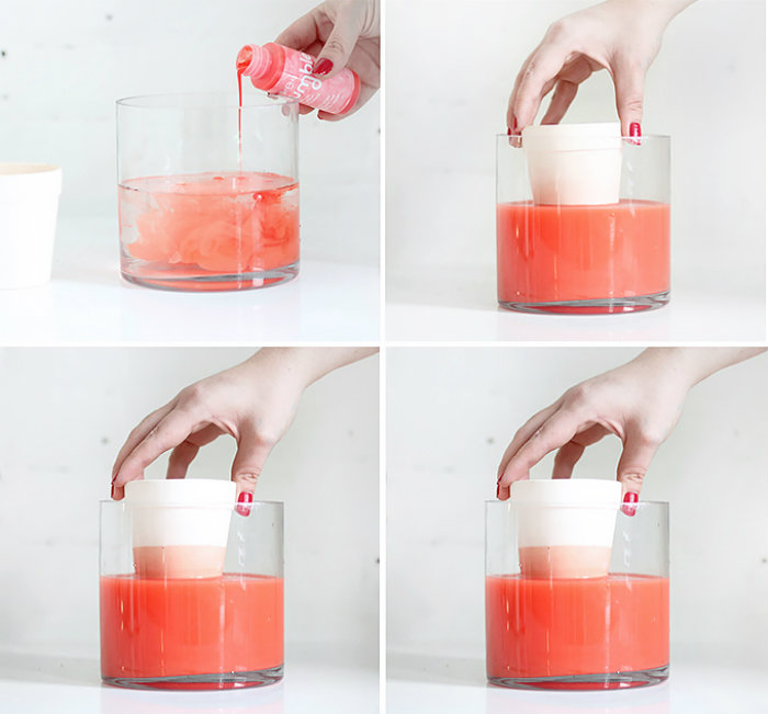 προετοιμασία για βάψιμο γλάστρας