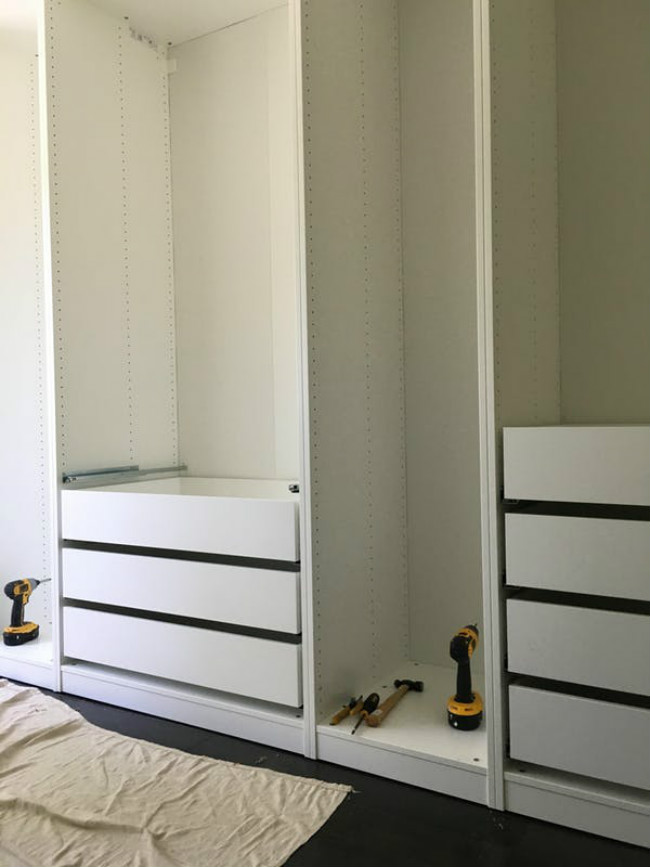 τοποθέτηση συρταριών