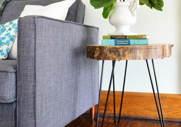 DIY Τραπέζι από φέτα κορμού δέντρου και μεταλλικά πόδια!