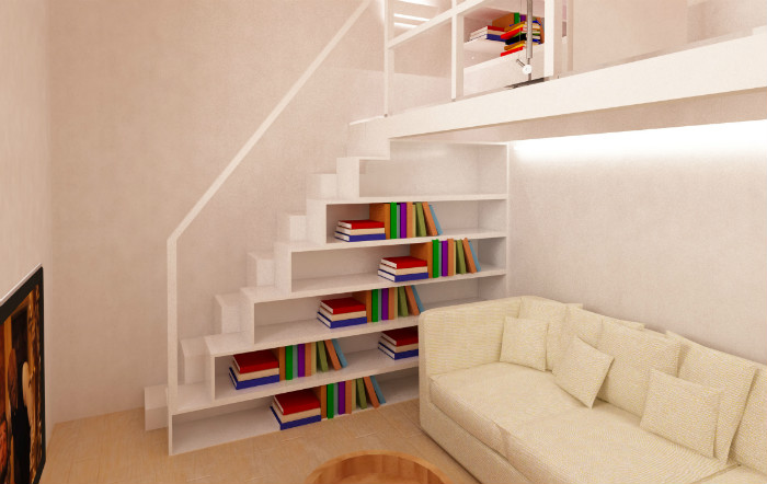 βιβλιοθήκη κάτω από τις σκάλες