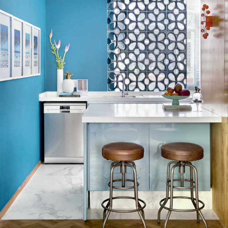 εντυπωσιακή πολυτελής μικρή κουζίνα