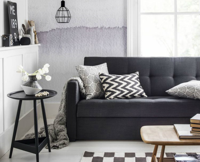 σκούρας ανθρακί καναπές