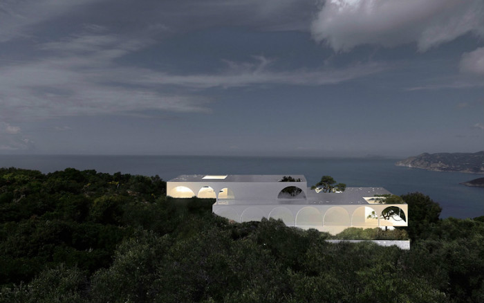 Θέα βίλας στην Κέρκυρα από drone.