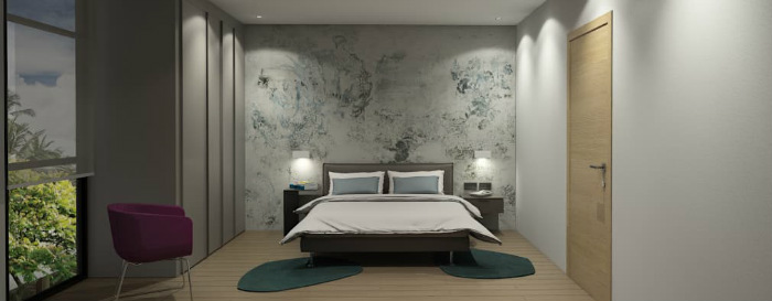 Ευρύχωρη κρεβατοκάμαρα.