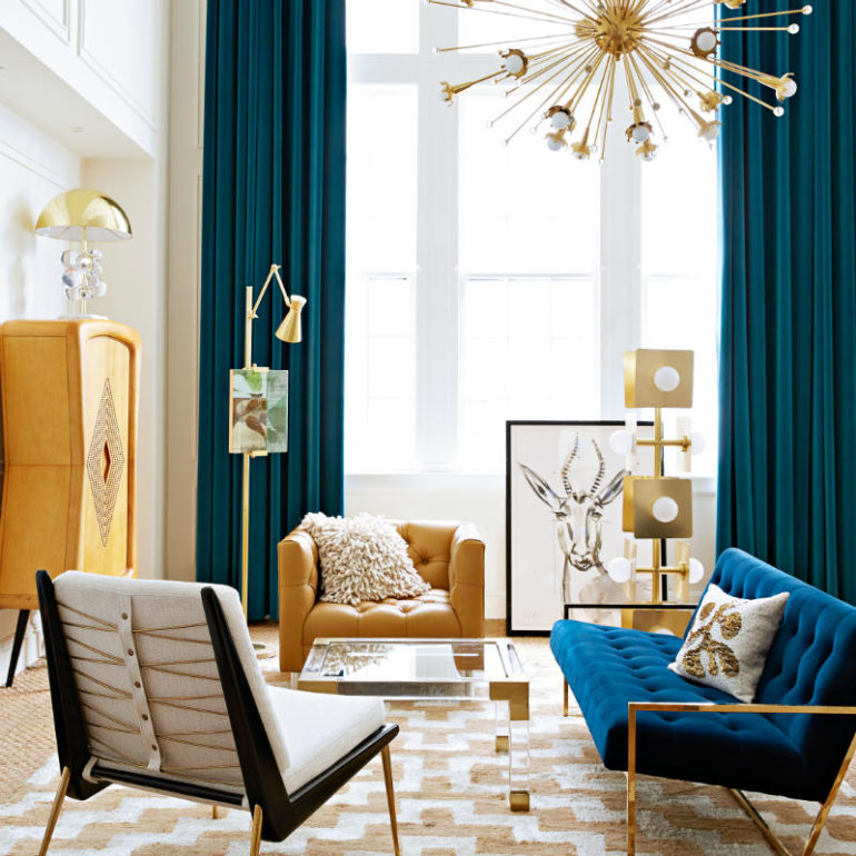 μπλε κουρτινες