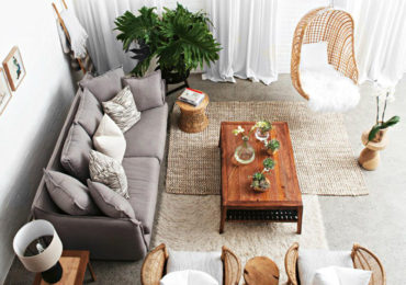 σαλονι Hygge φυσικα υλικα