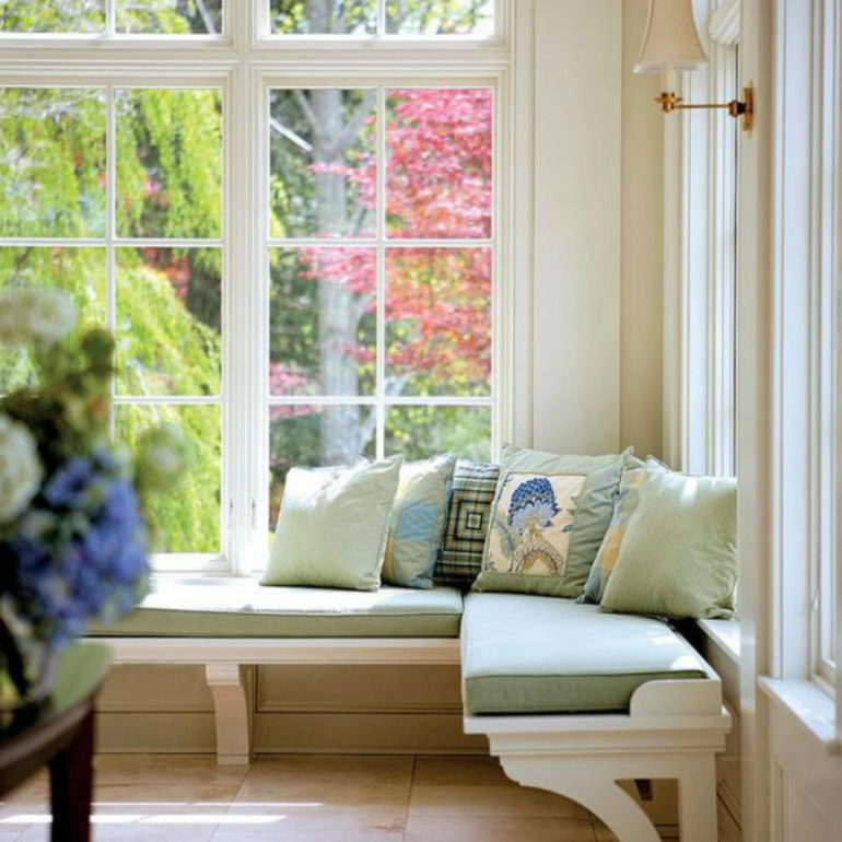 χτιστος παγκος ιδεες φωτογραφιες παραθυρο