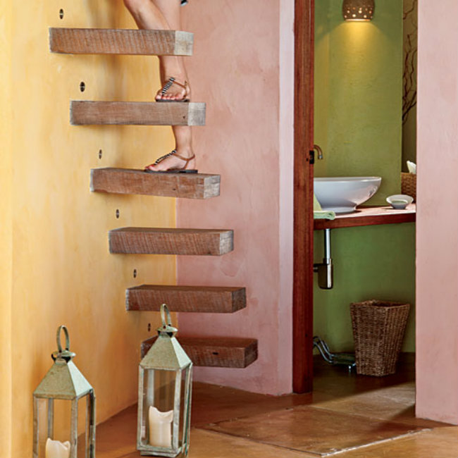 Εντοιχισμένα δοκάρια με χρήση ως αιωρούμενα σκαλιά!