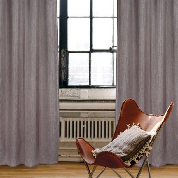 ουρτίνα με μοντέρνους κρίκους ανάρτησης, σε σκούρο μπεζ χρώμα