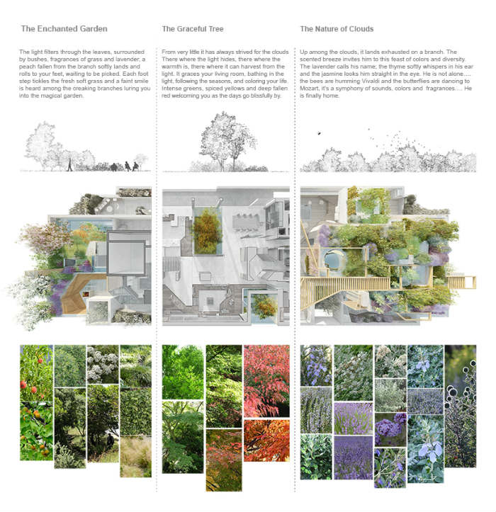 Το προσχέδιο για τα φυτά και τα δέντρα και το που θα τοποθετηθούν.