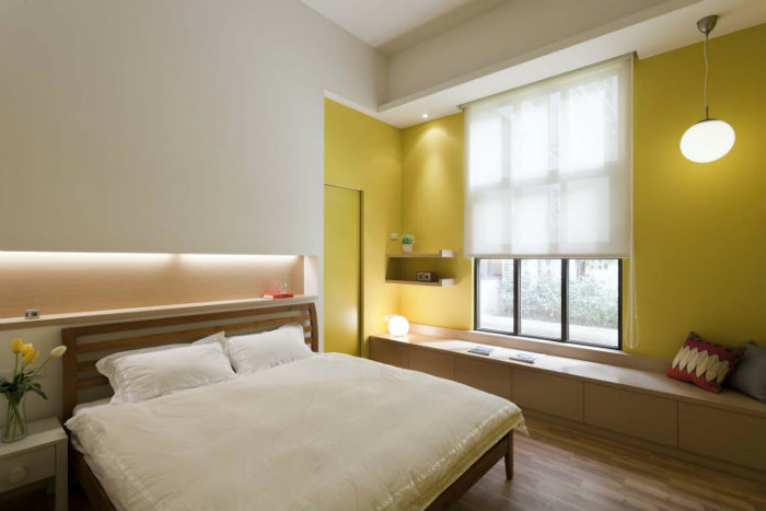 κιτρινη κρεβατοκαμαρα