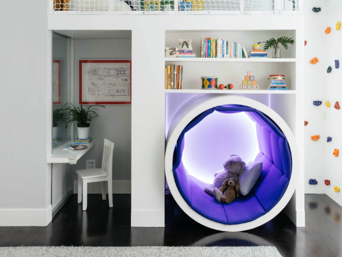 λευκό γκρι και μωβ για παιδικό δωμάτιο