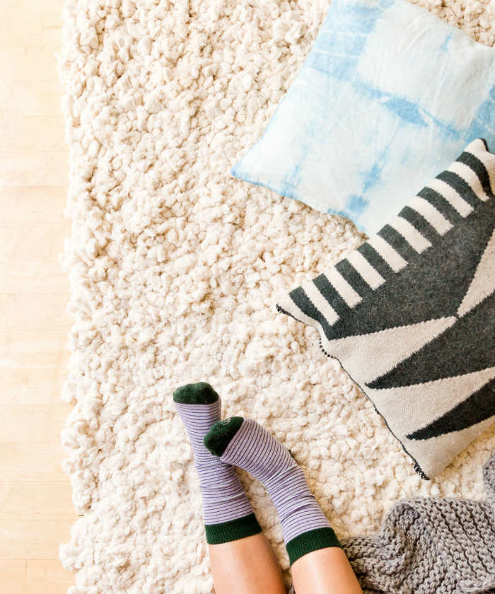 χνουδωτο χαλι απο βαμβακι