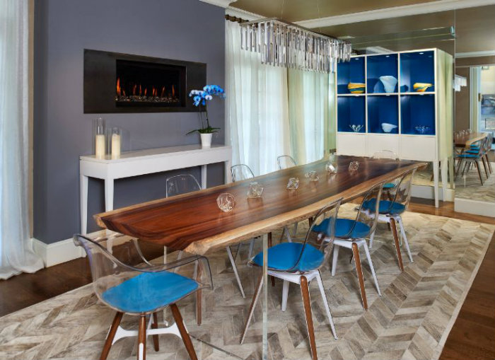 εκπληκτικη τραπεζαρια με διαφανα ποδια