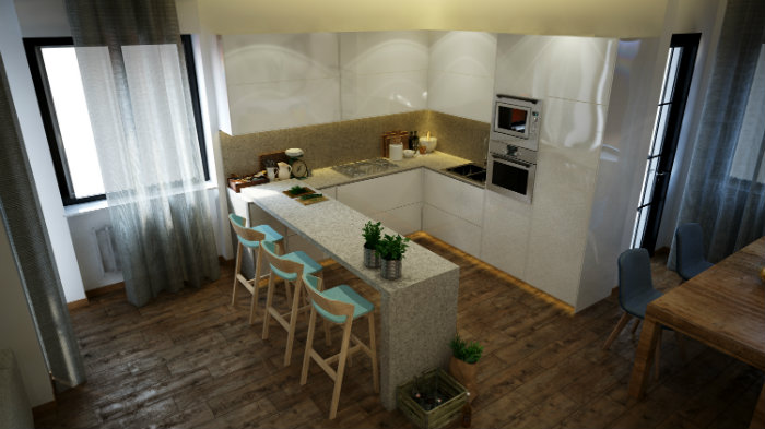 κουζινα σχηματος Π