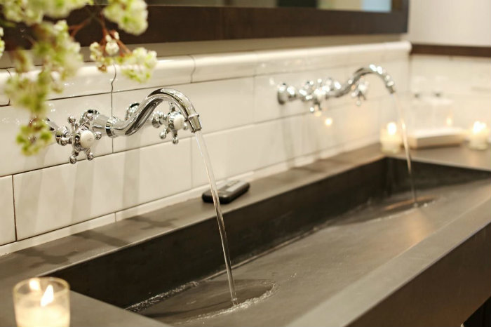 ορθογωνιος τσιμεντενιος νιπτηρας με κλιση