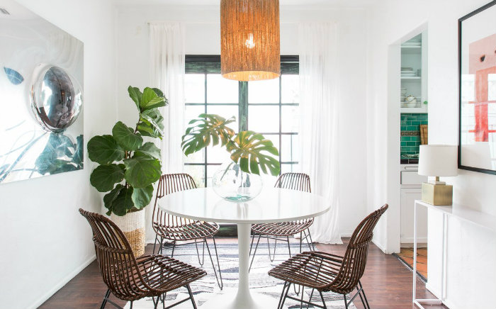 τραπεζαρια τουλιπα με φυσικα υλικα