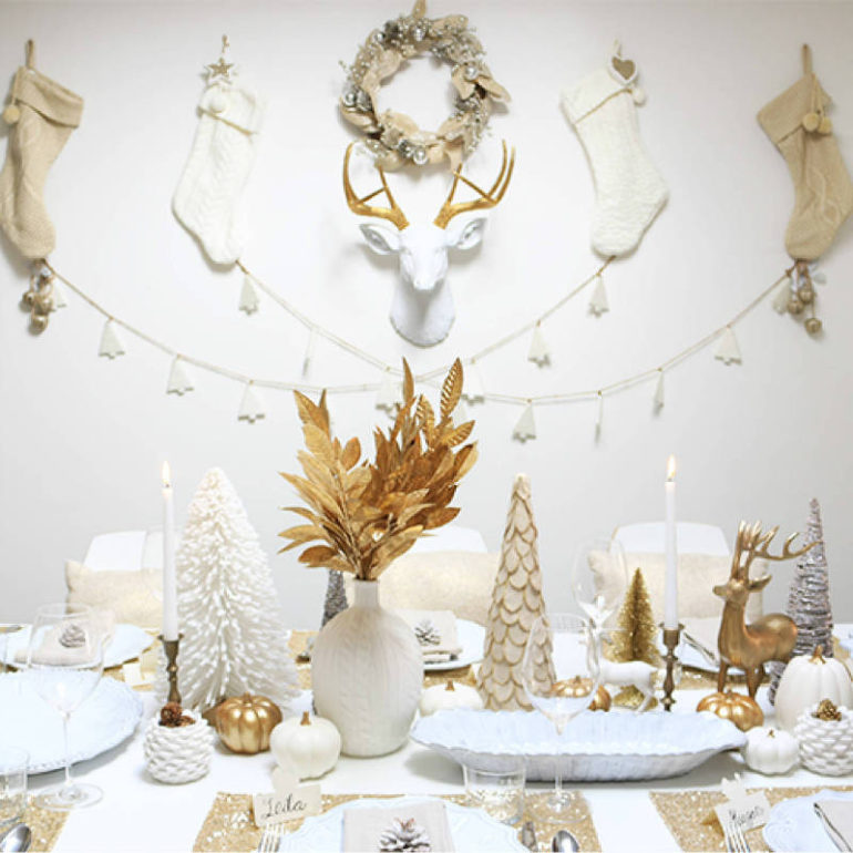 χριστουγεννιατικο τραπεζι διακοσμηση