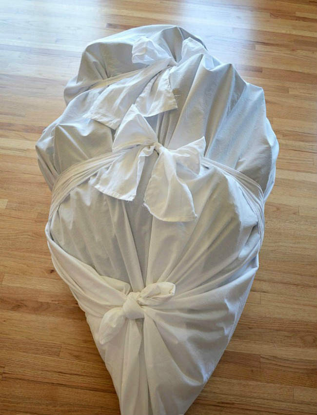 αποθηκευση δεντρου με υφασμα