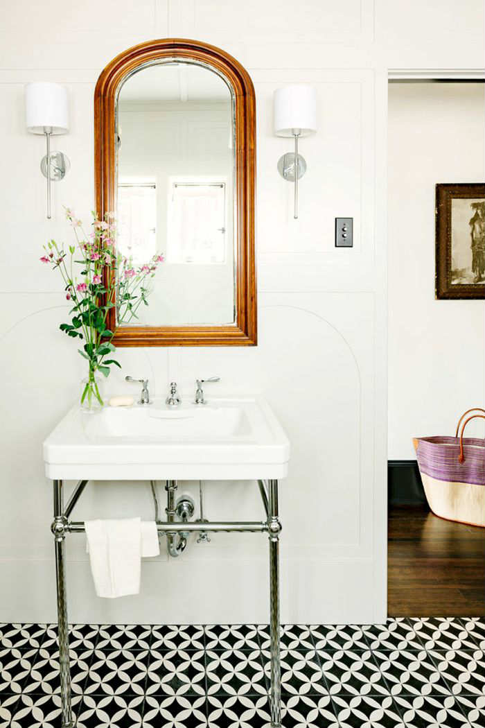 ασπρομαυρα πλακακια με γεωμετρικο στυλ