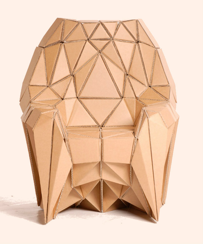 γεωμετρικη πολυθρονα απο χαρτονι