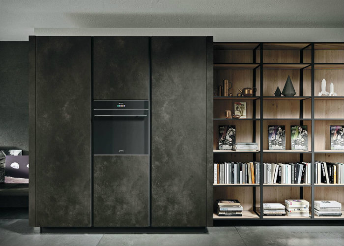 ντουλαπες κουζινας με βιβλιοθηκη διπλα διπλα