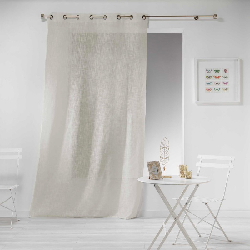 Κουρτίνα (140x240) Με Τρουκς Μονόχρωμο ύφασμα με εφέ λινής ύφανσης