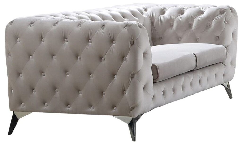 καναπες διθεσιος λευκος καπιτονε