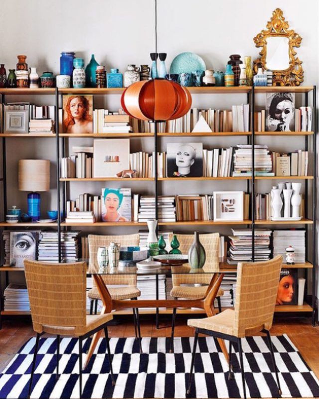 μαξιμαλισμος διακοσμηση ιδεες βιβλιοθηκη 2019