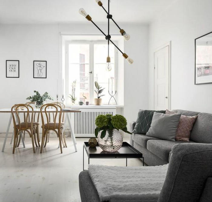 λευκο σκανδιναβικο στυλ διακοσμηση σαλονι ιδεες φωτογραφιες