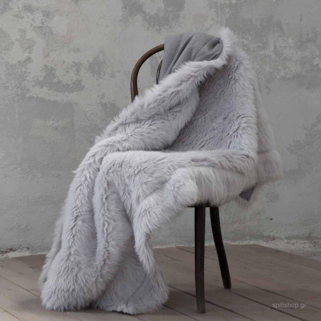 κουβερτα καναπε ριχταρι γουνα γουνινο