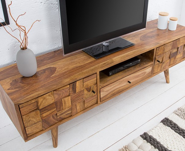 επιπλο τηλεορασης βαση τραπεζι τραπεζακι ξυλο ακακια μασιφ sheesham φυσικο ξυλο νερα polihome