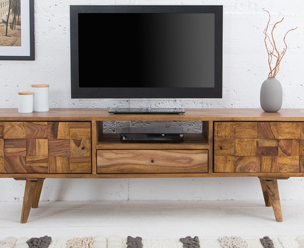 επιπλο τηλεορασης βαση τραπεζι τραπεζακι ξυλο ακακια μασιφ sheesham φυσικο ξυλο νερα polihome